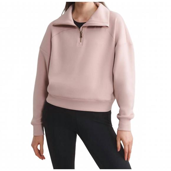 NEW RHONE dreamglow 1/2 zip long sleeves in rose dust - Picture 1 of 1